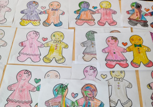 Prace "Piernikowe malowanki" dzieci z grupy Motylki